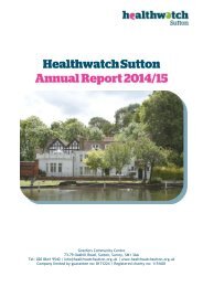 Healthwatch Sutton Annual Report 2014 - 2015 