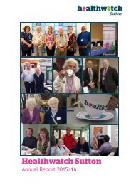 Healthwatch Sutton Annual Report 2015 - 2016 