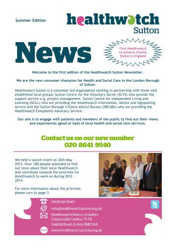 Healthwatch Sutton Newsletter August 2013