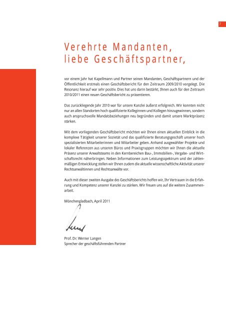 2010/2011 - Kapellmann und Partner Rechtsanwälte