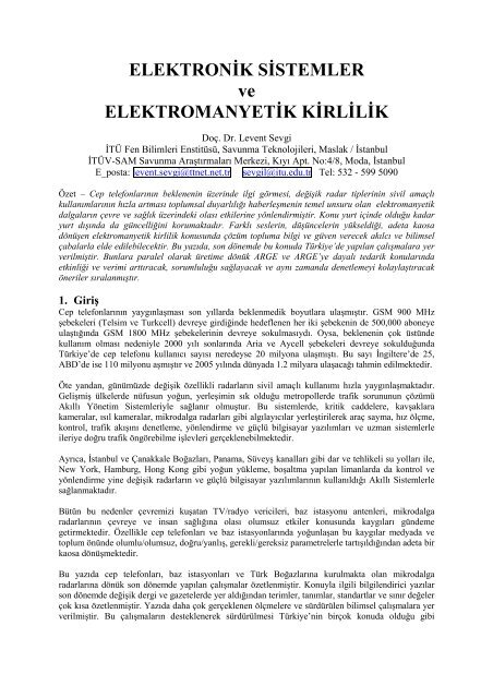 Elektronik Sistemler ve Elektromanyetik Uyumluluk