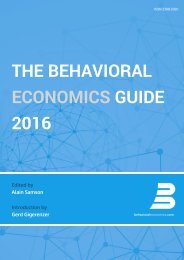 THE BEHAVIORAL ECONOMICS GUIDE 2016