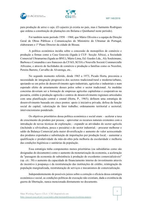 A POLÍTICA ECONÓMICA E SOCIAL NA GUINÉ- BISSAU – 1974 – 2016