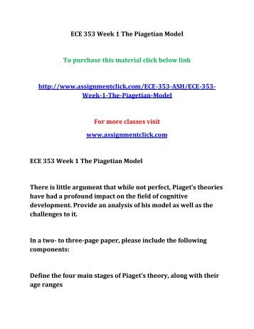 ASH ECE 353 Week 1 The Piagetian Model