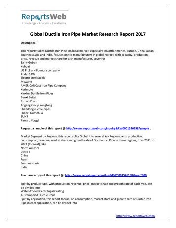 2021 Forecast: Global Ductile Iron Pipe Industry Study