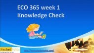 ECO 365 week 1 Knowledge Check