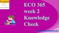 ECO 365 week 2 Knowledge Check