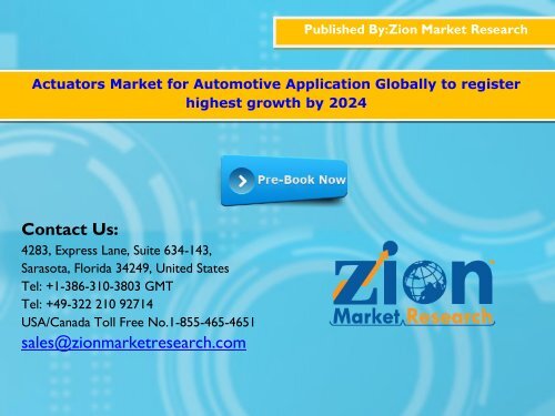 Actuators Market for Automotive Application, 2016 - 2024