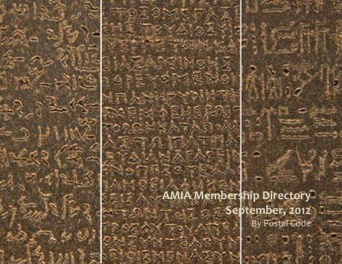 AMIA Membership Directory September, 2012 - the Association of ...