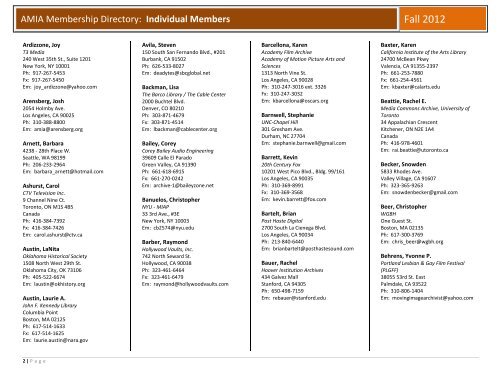 Individual Members - the Association of Moving Image Archivists