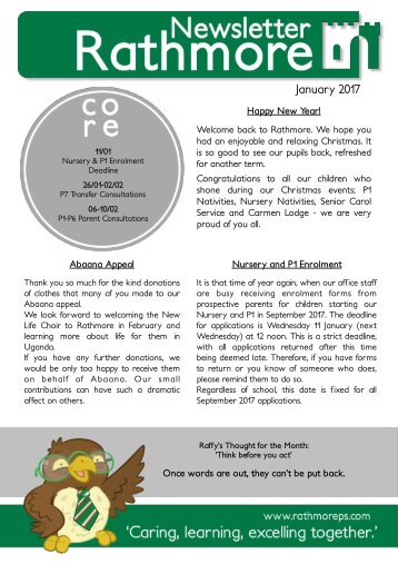 January Newsletter 2017