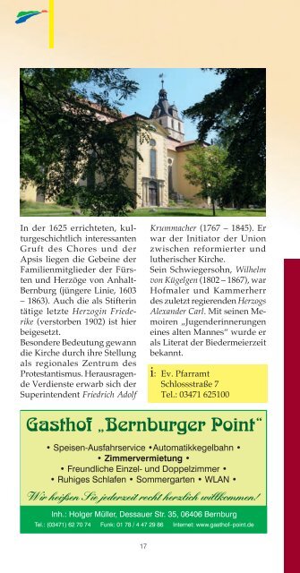 Tourismusfuehrer Bernburg 2017