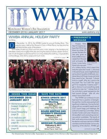 WWBA Dec 2016 - Jan 2017 Newsletter