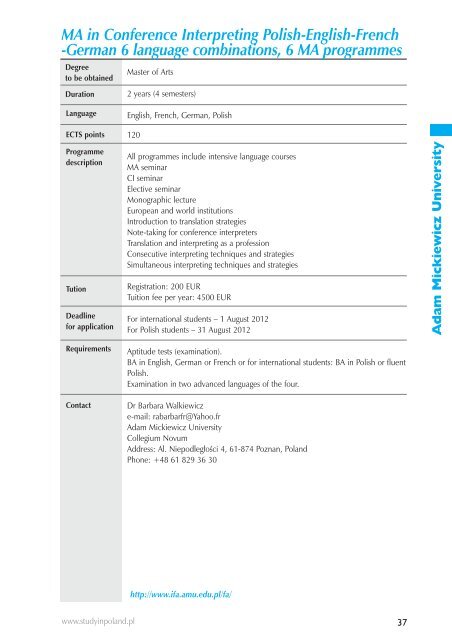 Programme Guide - Study in Poland