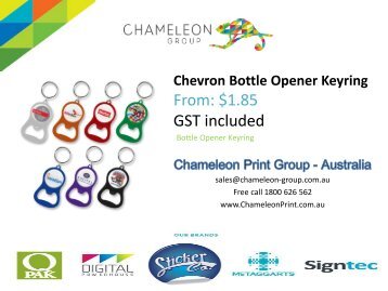 Chevron Bottle Opener Keyring - Chameleon Print Group