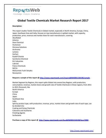 Global Textile Chemicals Market Research Report 2017