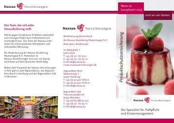 Produktschutzversicherung - Nassau Versicherungen