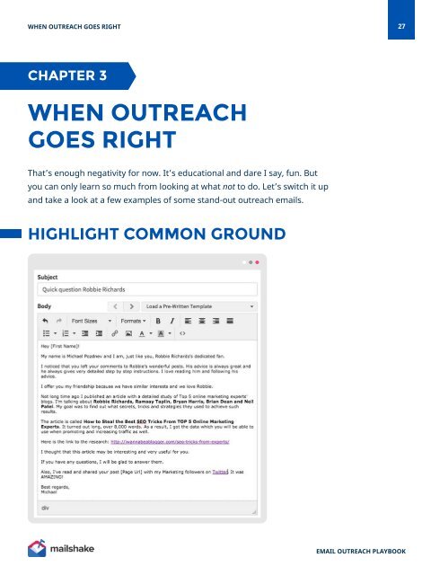 EMAIL OUTREACH PLAYBOOK