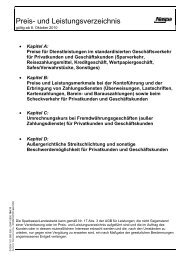 Preise Und Leistungsmerkmale Bei Der Kontofuhrung Und Der Naspa