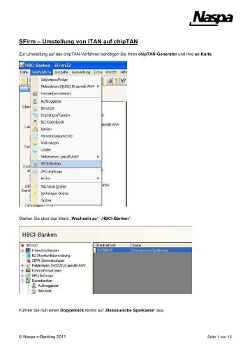 Umstellung von iTAN auf ChipTAN-Verfahren - Naspa