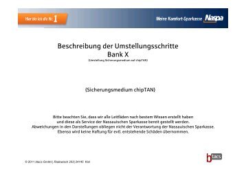 Beschreibung der Umstellungsschritte Bank X - Naspa