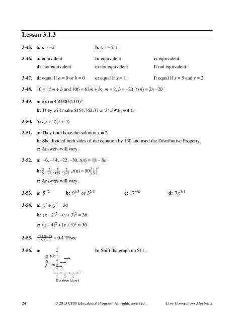 Core Connections Algebra 2