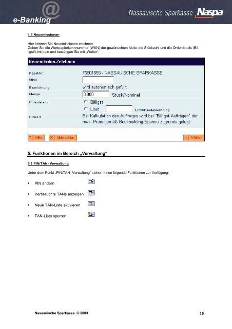 e-Banking Handbuch zum neuen Naspa Internet-Banking
