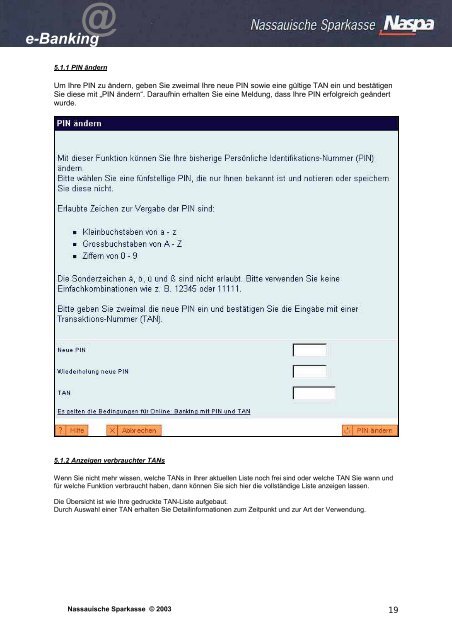 e-Banking Handbuch zum neuen Naspa Internet-Banking