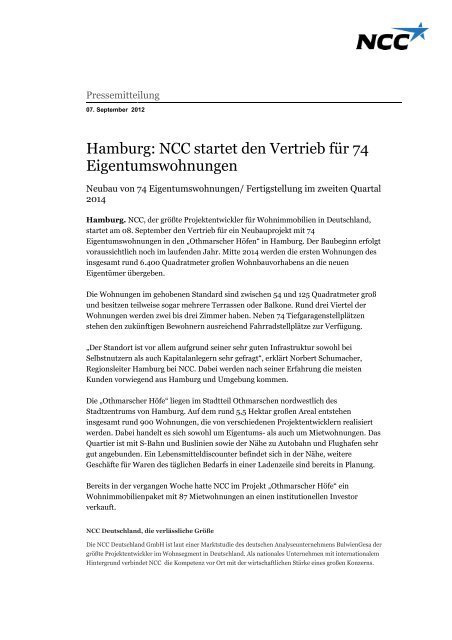 Pressemeldung Zum Download Ncc Deutschland Gmbh