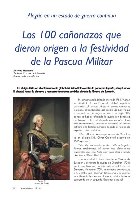 Los 100 cañonazos que dieron origen a la festividad de la Pascua Militar