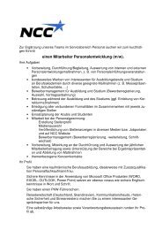 einen Mitarbeiter Personalentwicklung (m/w). - NCC Deutschland ...