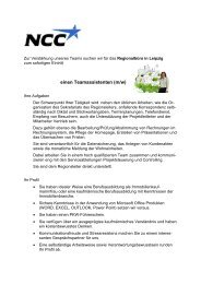 einen Teamassistenten (m/w) - NCC Deutschland GmbH