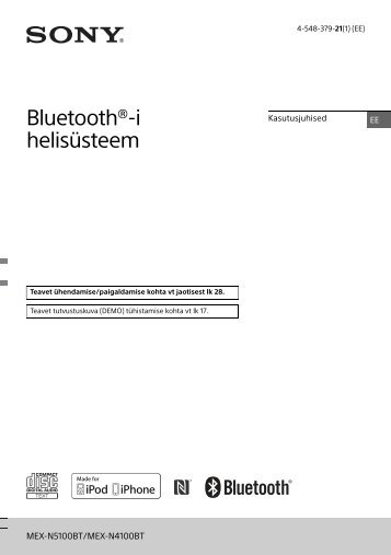 Sony MEX-N4100BT - MEX-N4100BT Istruzioni per l'uso Estone