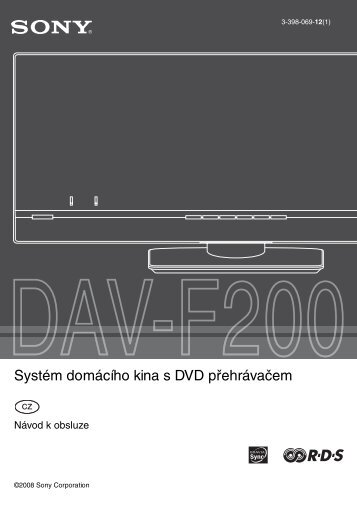 Sony DAV-F200 - DAV-F200 Istruzioni per l'uso Ceco
