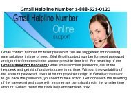 How to recover a lost password of Gmail account1-888-521-0120