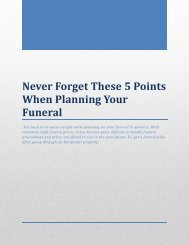 Never Forget These 5 Points When Planning Your Funeral