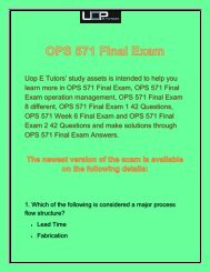 OPS 571 Final Exam, OPS 571 Final Exam Answers free : Uop E Tutors