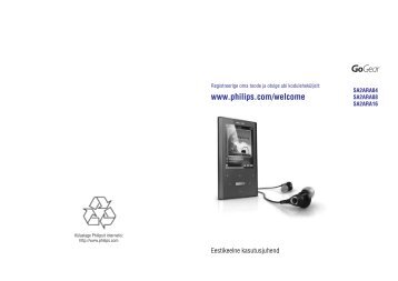 Philips GoGEAR Baladeur MP4 - Mode dâemploi - EST
