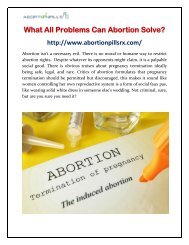 What All Problems Can Abortion Solve?