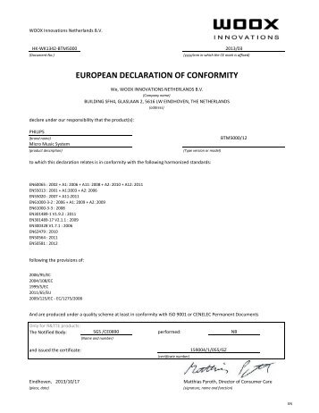 Philips MicrochaÃ®ne - DÃ©claration de conformitÃ© - FRA