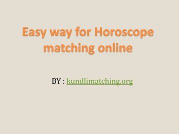 easy way for Horoscope matching online