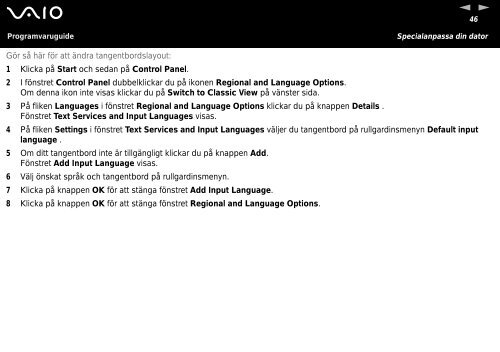 Sony VGN-A217M - VGN-A217M Manuale software Svedese