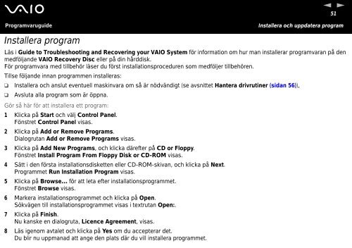 Sony VGN-A217M - VGN-A217M Manuale software Svedese