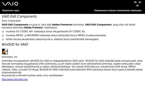 Sony VGN-A217M - VGN-A217M Manuale software Finlandese