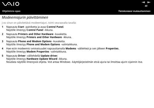 Sony VGN-A217M - VGN-A217M Manuale software Finlandese