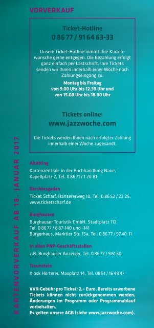 Flyer Jazzwoche Burghausen 2017