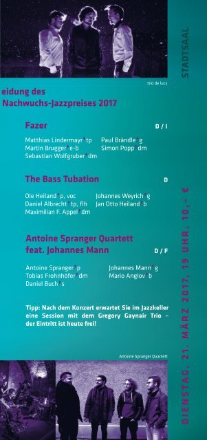 Flyer Jazzwoche Burghausen 2017