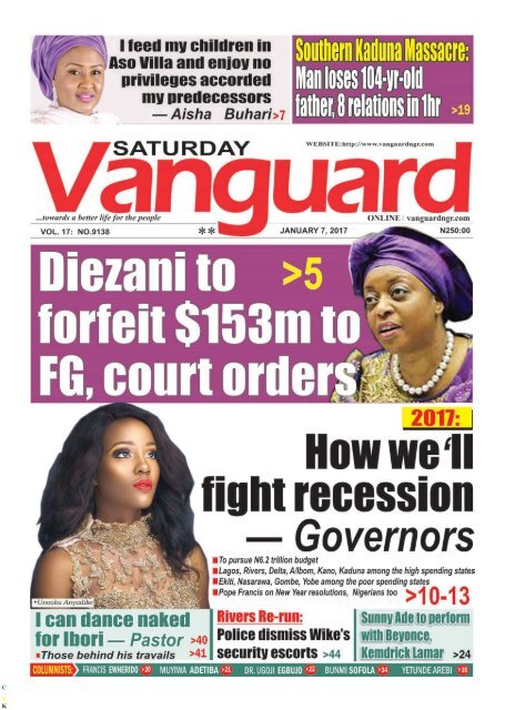 07012017 - Diezani to forfeit $153m to FG, court orders