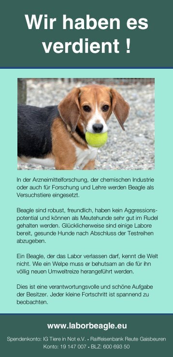 Wir haben es verdient ! - Interessengemeinschaft Tiere in Not e. V.