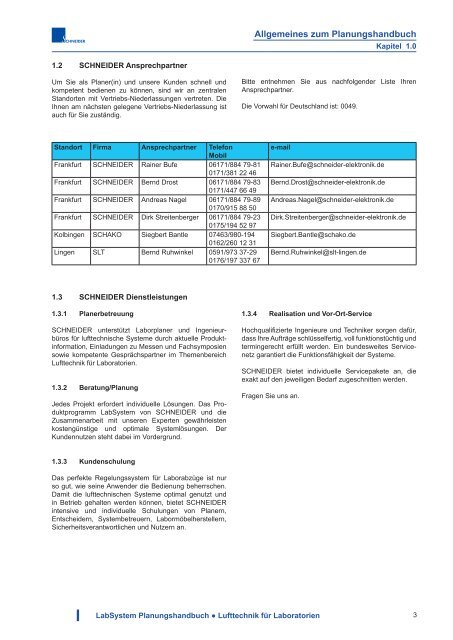 5.0 LabSystem Raumluftregelung in Laboratorien - Schneider ...